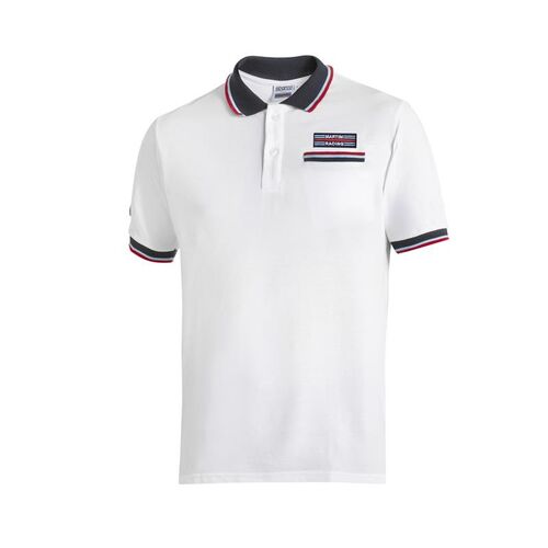 Koszulka Polo Sparco Martini Racing z kieszonką biała